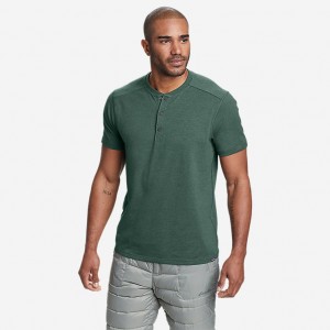 Eddie Bauer Adventurer® Kurzes-Sleeve Henley Tanktop Herren Grün | PNTI-79603