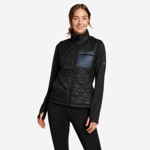 Eddie Bauer Astrolite Reversible Weste Damen Schwarz | WJQV-10394