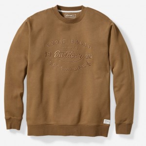 Eddie Bauer Bauer Signature Crewneck Graphic - Outdoors Sweatshirts Damen Gelb | DHPX-40671