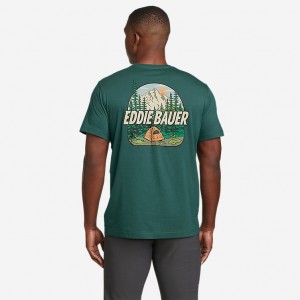 Eddie Bauer Camp Scene Graphic T-shirts Damen Grün | YWXQ-68031