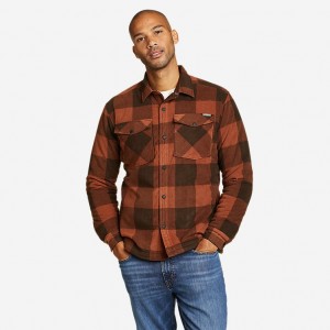 Eddie Bauer Chutes Pro Faux-Shearling Gefütterte Shirt Jacken Herren Orange | TQXP-86279