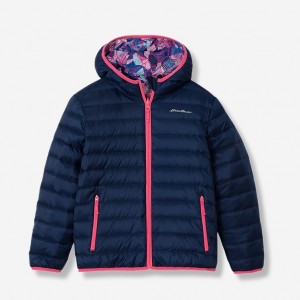 Eddie Bauer CirrusLite Reversible Down Mit Kapuze Jacken Mädchen Hellnavy | IZGM-17436