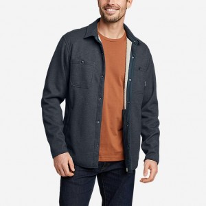 Eddie Bauer Faux Shearling-Gefütterte Thermal Hemd Herren Schwarz | HZFS-73084