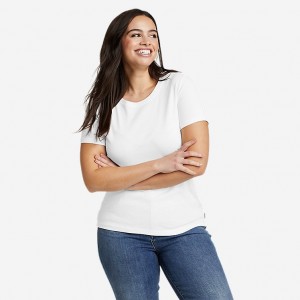 Eddie Bauer Favorite Kurzes-Sleeve Crewneck T-shirts Damen Weiß | HPZV-93650