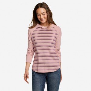 Eddie Bauer Favorite Shirttail Hem Long-Sleeve Hoodie Damen Rosa | BPCG-83629