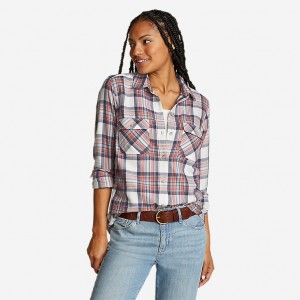 Eddie Bauer Firelight Shirt Flanell Tops Damen Grau | SCWD-14976