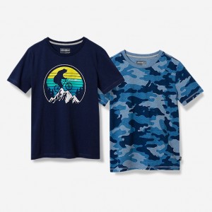 Eddie Bauer Graphic Kurzes-Sleeve - 2 Pack T-shirts Jungen Hellnavy | KDRH-67325