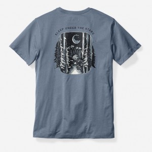 Eddie Bauer Graphic Kurzes-Sleeve - Sleep Under The Stars T-shirts Herren Blau | QDPJ-29348