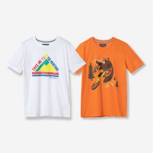 Eddie Bauer Graphic - 2-Pack T-shirts Jungen Weiß | YAUB-37498