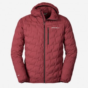 Eddie Bauer MicroTherm® FreeFuse™ Stretch Down Mit Kapuze Jacken Herren Rot | AIGE-42508