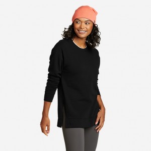 Eddie Bauer Motion Cozy Camp Long-Sleeve Tunic T-shirts Damen Schwarz | DEYA-86301