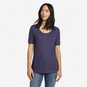 Eddie Bauer Mountain Town Textured Tanktop Damen Blau | YTPU-52810