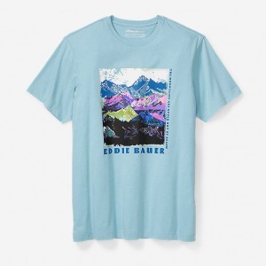 Eddie Bauer Mountains Never Out Of Reach T-shirts Herren Blau | TGXK-05481