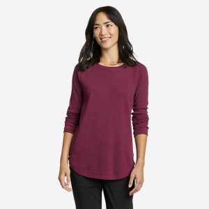 Eddie Bauer Myriad Thermal Long-Sleeve Crew Tanktop Damen Bordeaux | FDCP-21057