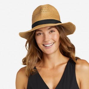 Eddie Bauer Panama Packable Straw Hüte Damen Beige | LANX-84031