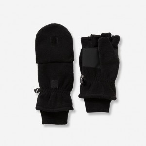 Eddie Bauer Quest Convertible Mittens Fleece Mädchen Schwarz | LQSO-02185