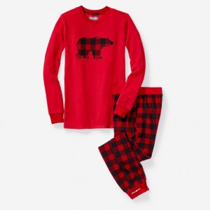 Eddie Bauer Quest Fleece Set - Buffalo Nachtwäsche Jungen Rot | QKXT-25403