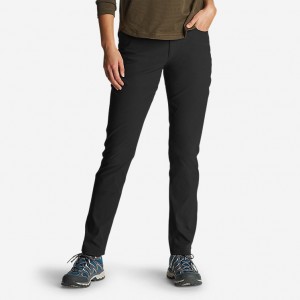 Eddie Bauer Rainier Slim Gerade Hose Damen Schwarz | OIRL-27510