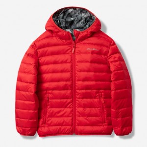 Eddie Bauer Reversible CirrusLite Down Mit Kapuze Jacken Jungen Rot | JXWS-73412