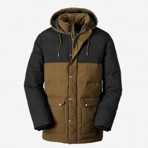 Eddie Bauer Seabeck Down Parka Herren Schwarz Gelb | KYFR-12574