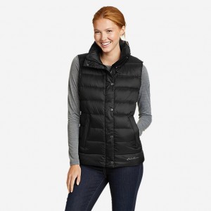 Eddie Bauer StratusTherm Down Weste Damen Schwarz | PYWZ-67052