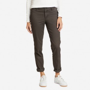 Eddie Bauer Stretch Legend Wash - Boyfriend Hose Damen Dunkelgrau | LADZ-68943