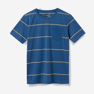 Eddie Bauer Territory Stripe T-shirts Jungen Blau | MXAT-01372