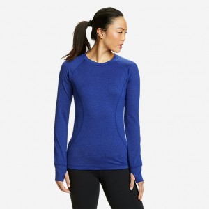 Eddie Bauer Train Ascent Long-Sleeve Crew Neck Tanktop Damen Blau | GJCK-72391