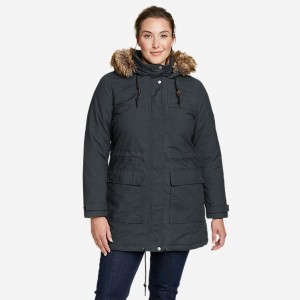 Eddie Bauer Willamette Parka Damen Schwarz | PGBV-43265