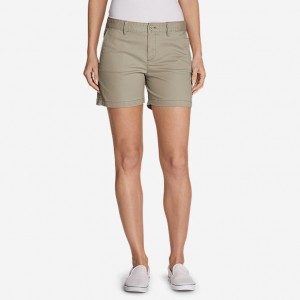 Eddie Bauer Willit Stretch Legend Wash - 5" Kurze Hose Damen Aprikose | GBDA-94803