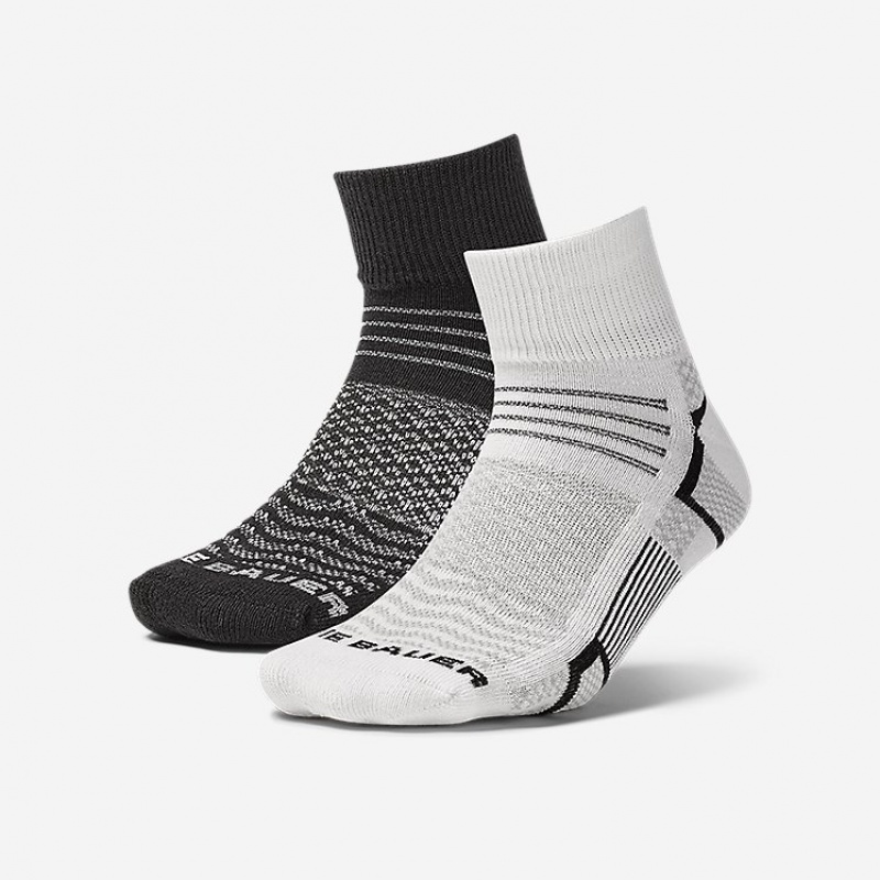 Eddie Bauer Active Pro COOLMAX® Quarter Pack - 2 Socken Damen Schwarz | ZOPY-24380