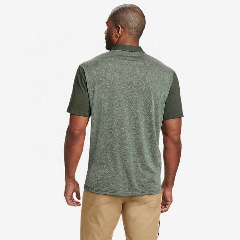 Eddie Bauer Adventurer® Kurzes-Sleeve Polo Hemd Herren Dunkelolivgrün | OJKR-84032