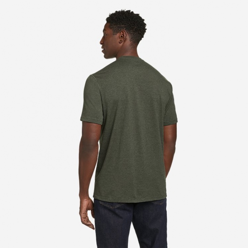 Eddie Bauer Adventurer® Kurzes-Sleeve T-shirts Herren Dunkelolivgrün | SJXT-51906