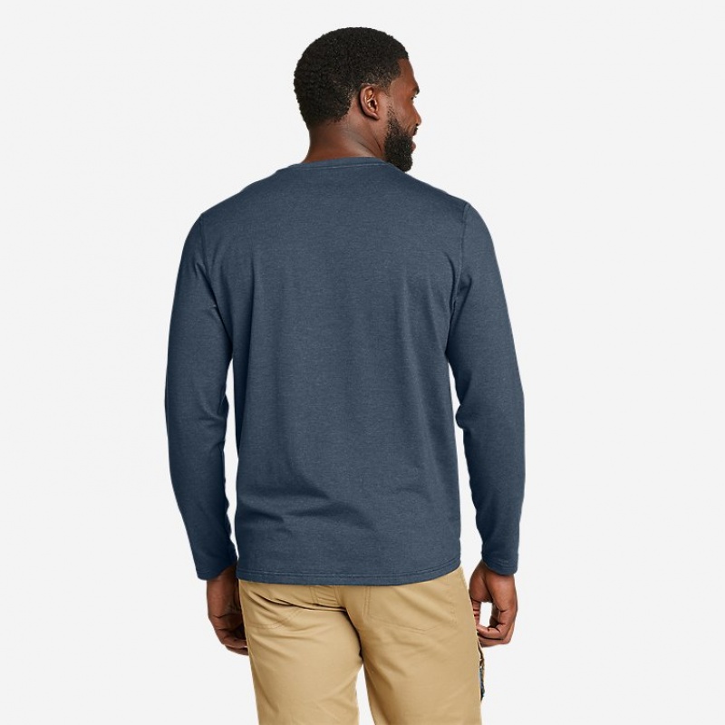 Eddie Bauer Adventurer® Long-Sleeve Henley T-shirts Herren Indigo | BTAF-64831