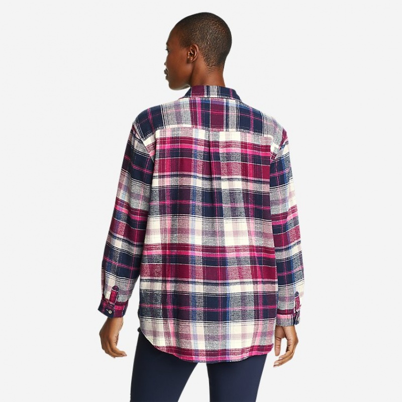 Eddie Bauer Ballard Flanell Tops Damen Bordeaux | XIJO-46571