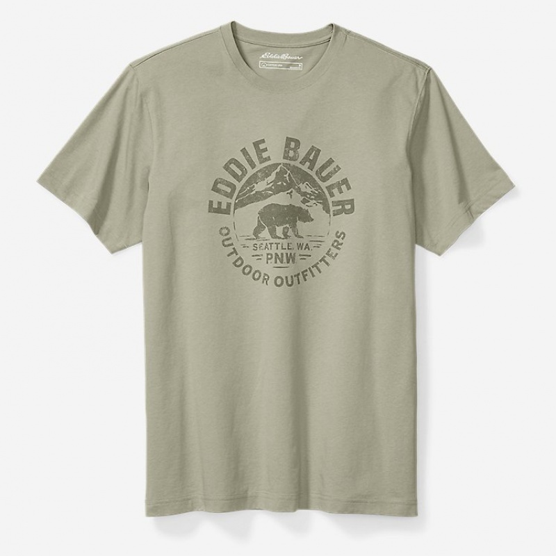 Eddie Bauer Bauer Pacific Northwest Bear T-shirts Damen Olivgrün | VMEK-15493