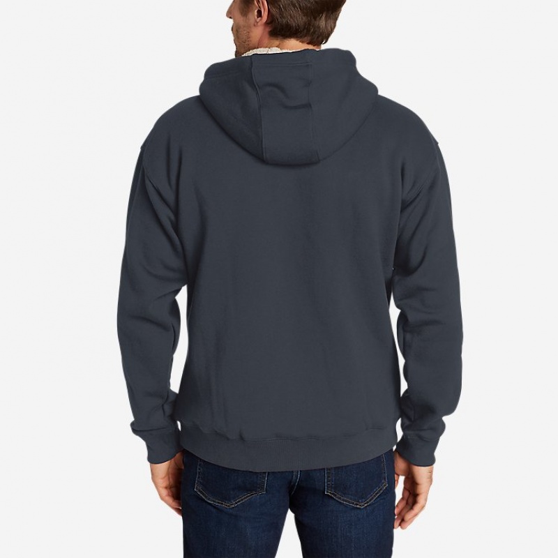 Eddie Bauer Bauer Signature Faux Shearling-Gefütterte Full-Zip Hoodie Herren Blau | HJMR-82105