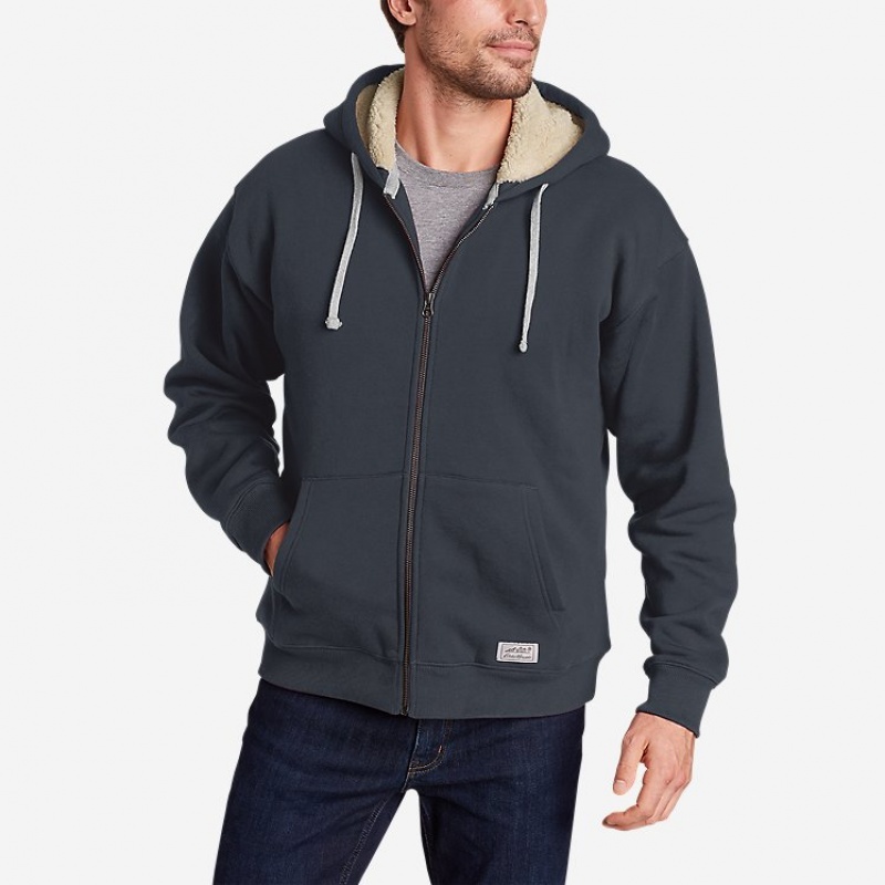 Eddie Bauer Bauer Signature Faux Shearling-Gefütterte Full-Zip Hoodie Herren Blau | HJMR-82105