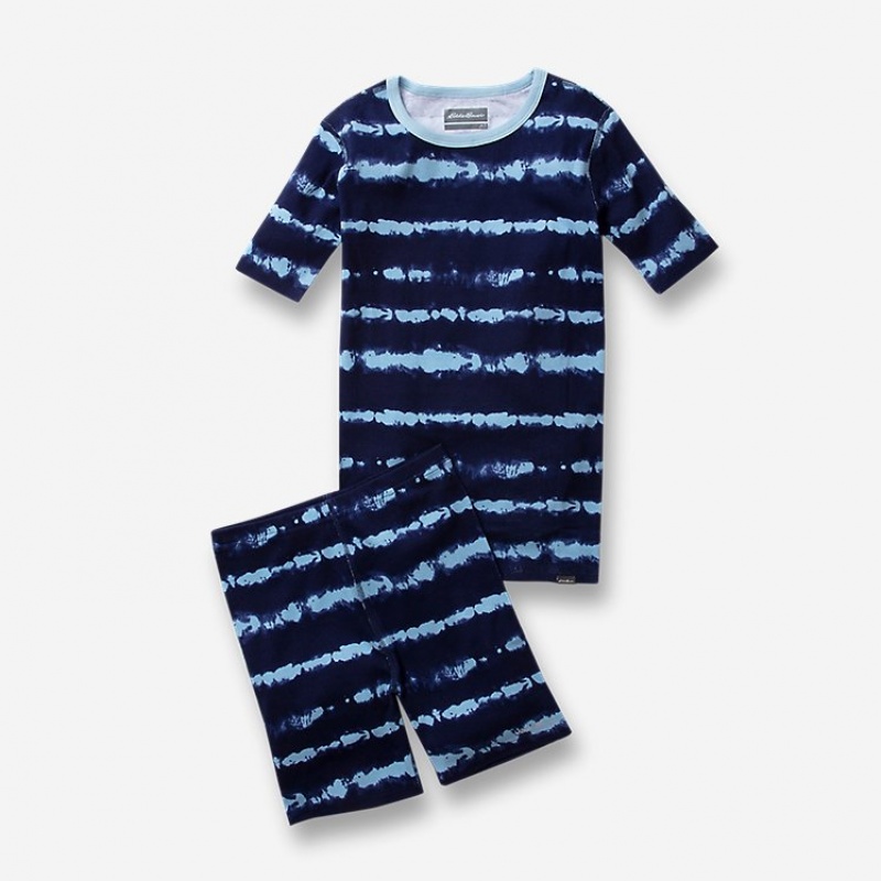 Eddie Bauer Baumwoll Kurzes Set Nachtwäsche Jungen Hellnavy | JHKE-43290