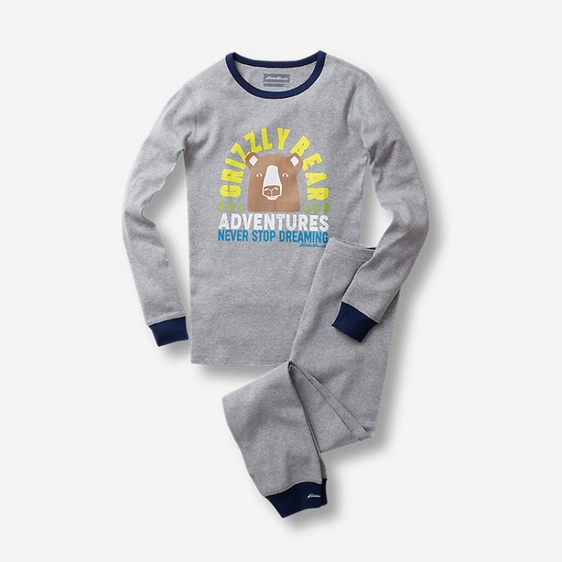 Eddie Bauer Baumwoll Set Nachtwäsche Jungen Grau | AKOF-47062