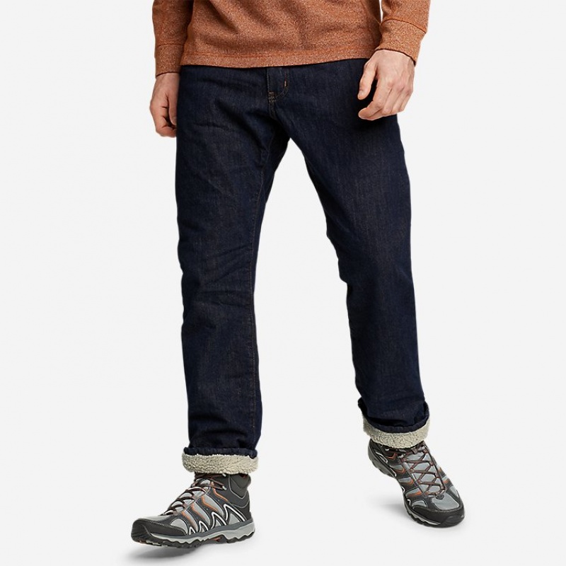 Eddie Bauer Bellingham Fleece-Gefütterte Jeans Herren Blau | RALX-18496