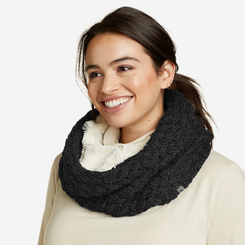 Eddie Bauer Bellingham Fleece Cowl Schal Damen Schwarz | YLAO-86250