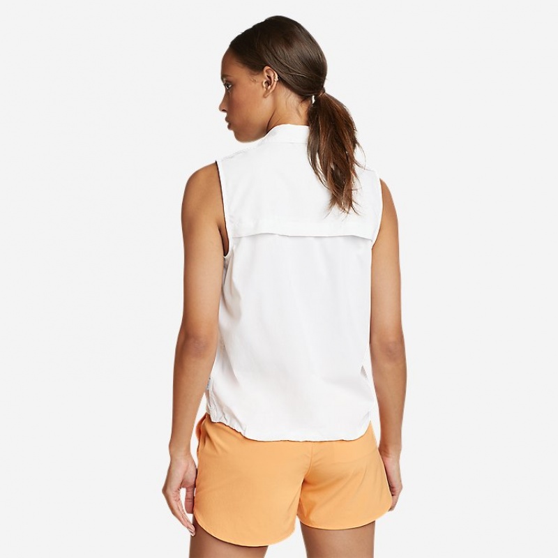 Eddie Bauer Boulder Trail Ärmellose Shirt - Hemd Damen Weiß | BCYJ-03417