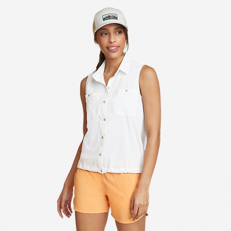 Eddie Bauer Boulder Trail Ärmellose Shirt - Hemd Damen Weiß | BCYJ-03417