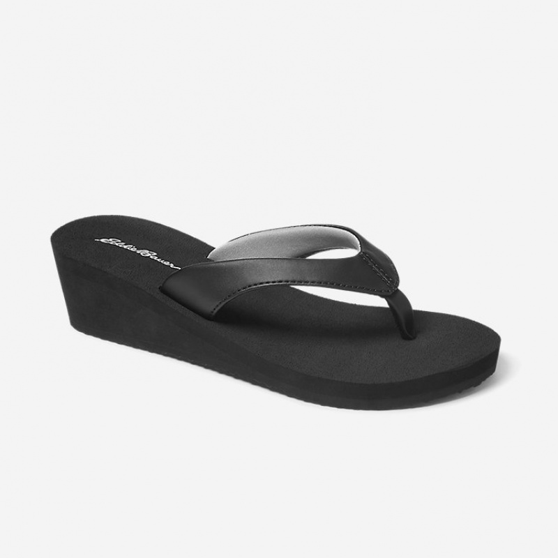 Eddie Bauer Break Point Wedge Sandalen Damen Schwarz | CHPN-07832