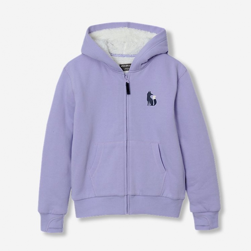 Eddie Bauer Camp Fleece Faux Shearling-Gefütterte Hoodie Mädchen Lavendel | KDJP-09647