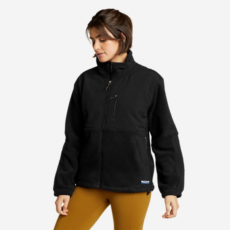 Eddie Bauer Cascadia Full-Zip Fleece Damen Schwarz | WUQZ-97360