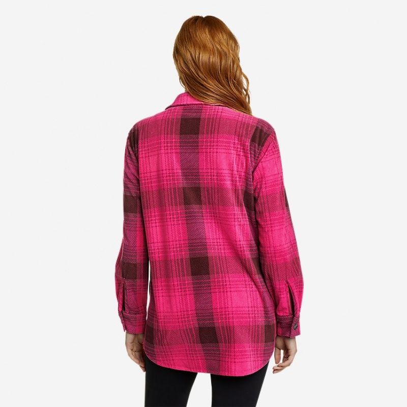 Eddie Bauer Chutes Fleece Shirt Jacken Damen Hellrosa | YBXA-48360