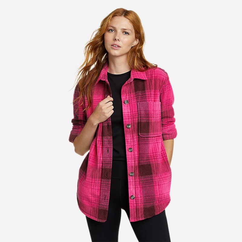 Eddie Bauer Chutes Fleece Shirt Jacken Damen Hellrosa | YBXA-48360