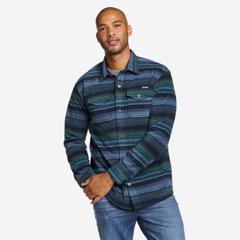 Eddie Bauer Chutes Microfleece Hemd Herren Tiefesindigo | XJOI-43701